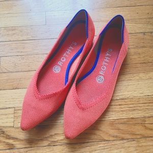Rothy's persimmon pointy flat size 7